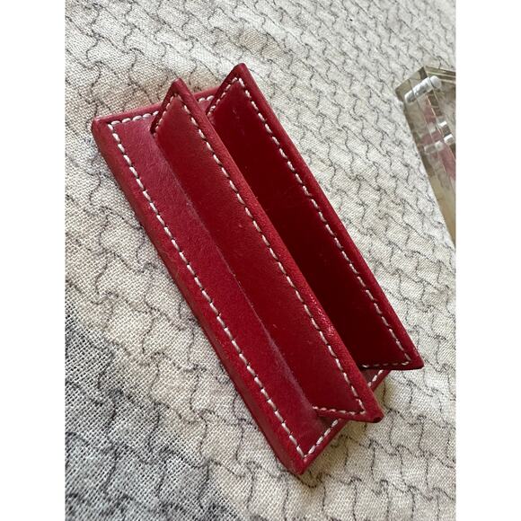 Coach red Leather Acrylic Photo Frame lucite 8x6” modern decor - Picture 4 of 16